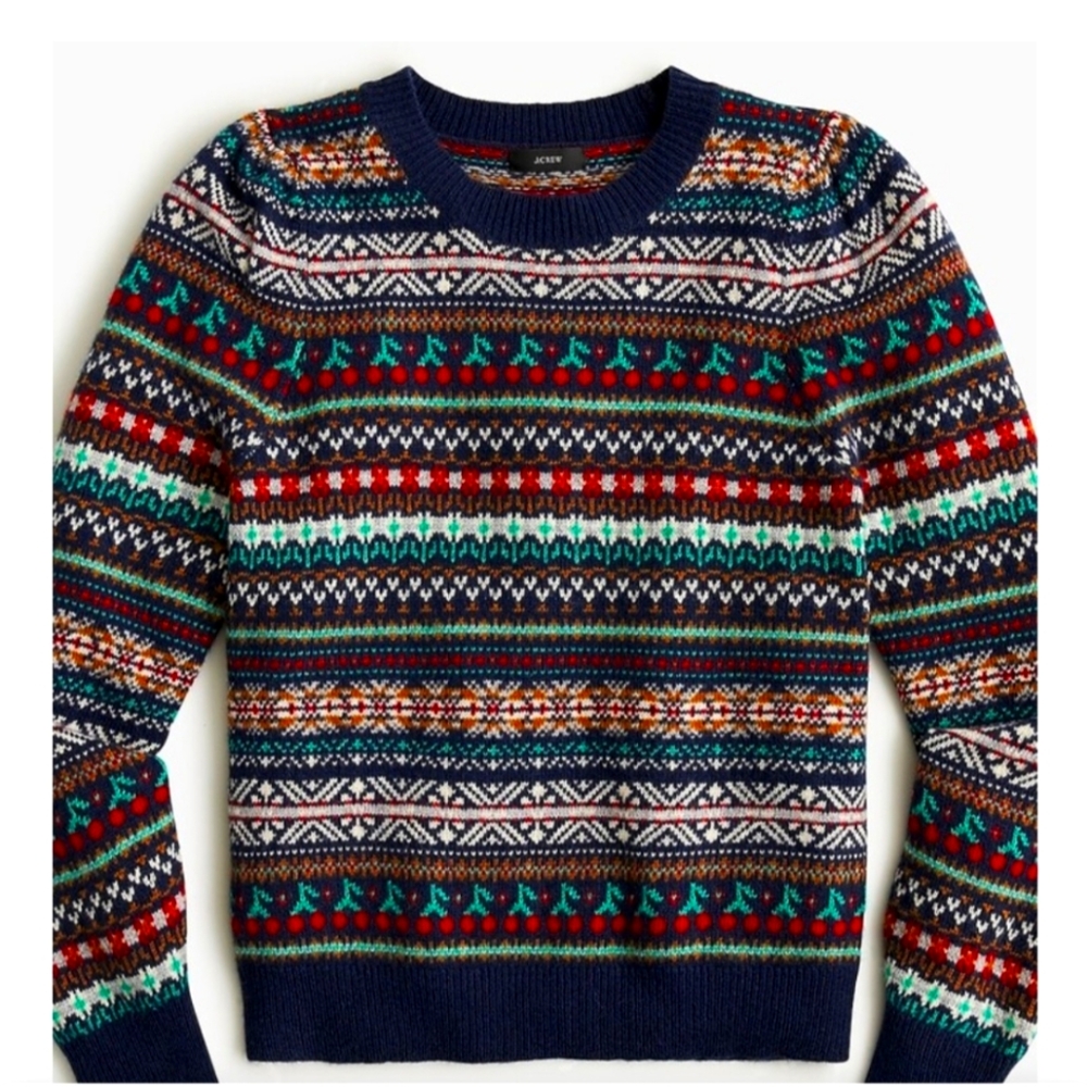J. Crew Womens Fair Isle Crewneck Sweater size medium